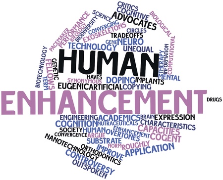 Abstract word cloud for Human enhancement with related tags and termsの写真素材
