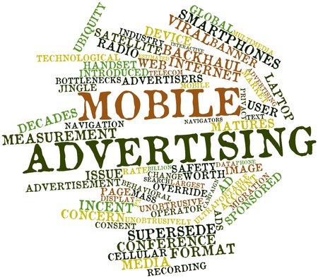 Abstract word cloud for Mobile advertising with related tags and termsの写真素材