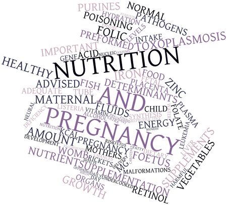 Abstract word cloud for Nutrition and pregnancy with related tags and termsの写真素材
