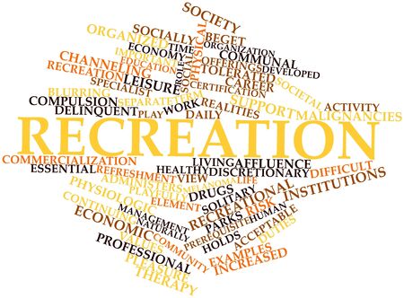 Abstract word cloud for Recreation with related tags and termsの写真素材