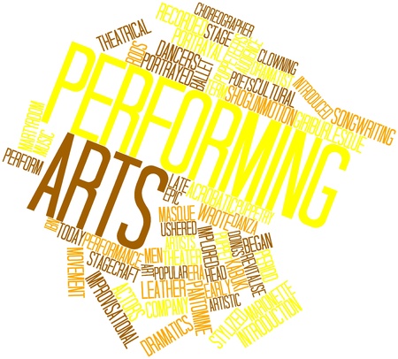 Abstract word cloud for Performing arts with related tags and termsの写真素材