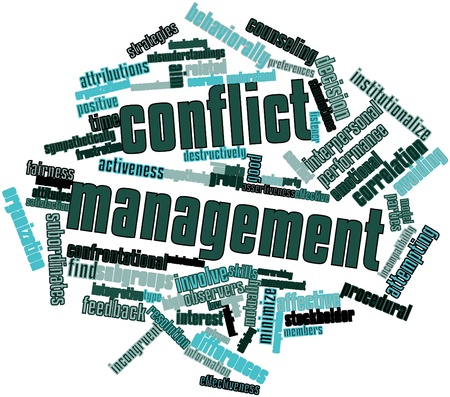 Abstract word cloud for Conflict management with related tags and termsの写真素材