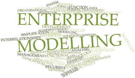 Abstract word cloud for Enterprise modelling with related tags and termsの写真素材
