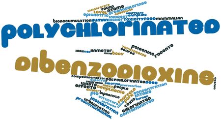 Abstract word cloud for Polychlorinated dibenzodioxins with related tags and termsの写真素材