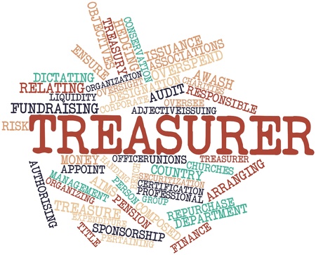 Abstract word cloud for Treasurer with related tags and termsの写真素材