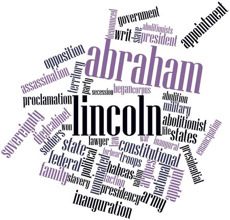 Abstract word cloud for Abraham Lincoln with related tags and termsの写真素材