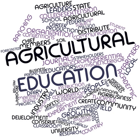 Abstract word cloud for Agricultural education with related tags and termsの写真素材
