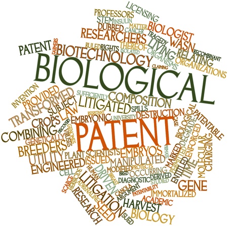 Abstract word cloud for Biological patent with related tags and termsの写真素材