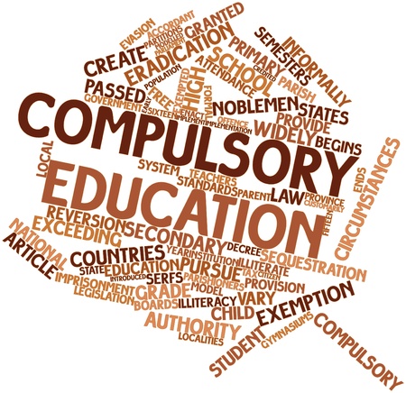 Abstract word cloud for Compulsory education with related tags and termsの写真素材
