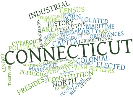 Abstract word cloud for Connecticut with related tags and termsの写真素材