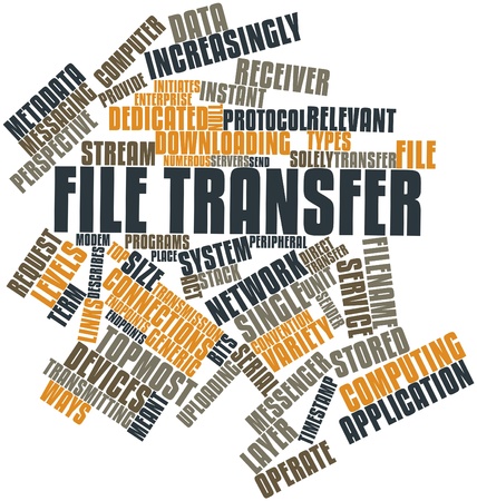 Abstract word cloud for File transfer with related tags and termsの写真素材