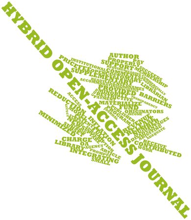 Abstract word cloud for Hybrid open-access journal with related tags and termsの写真素材