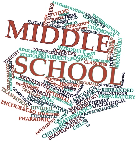 Abstract word cloud for Middle school with related tags and termsの写真素材