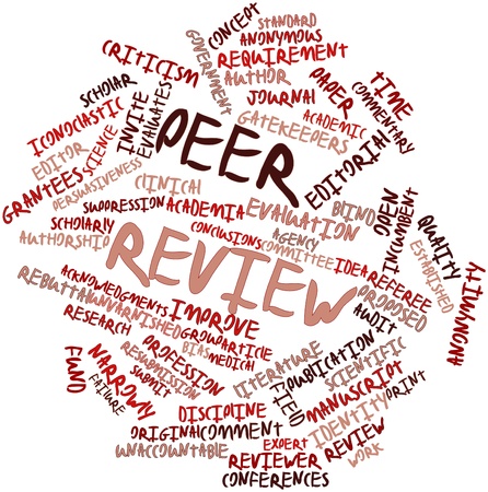 Abstract word cloud for Peer review with related tags and termsの写真素材