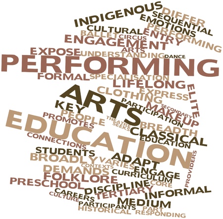 Abstract word cloud for Performing arts education with related tags and termsの写真素材