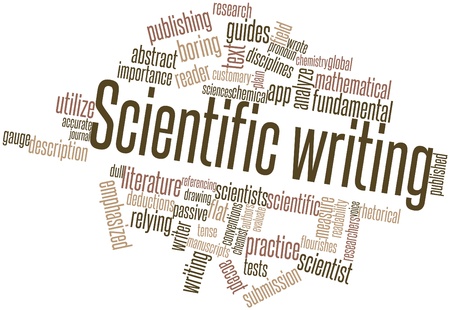 Abstract word cloud for Scientific writing with related tags and termsの写真素材