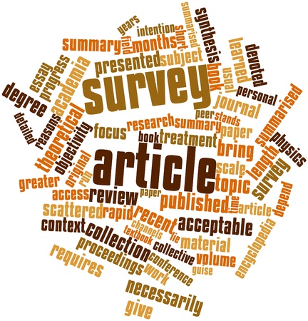 Abstract word cloud for Survey article with related tags and termsの写真素材