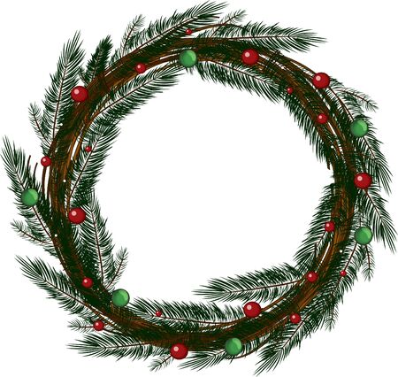 Christmas wreathのイラスト素材
