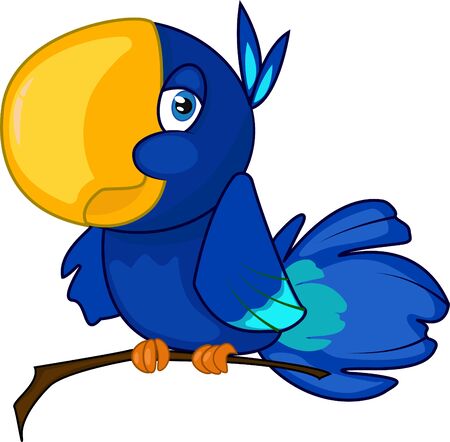 blue cute parrotのイラスト素材