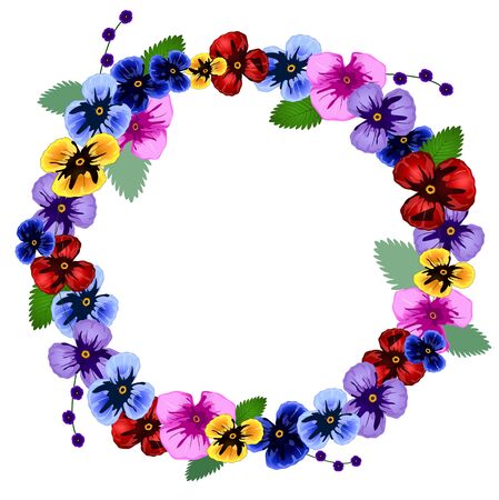 pansy wreathのイラスト素材
