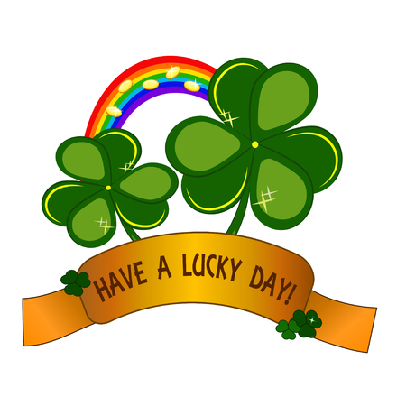 shamrock with rainbowのイラスト素材