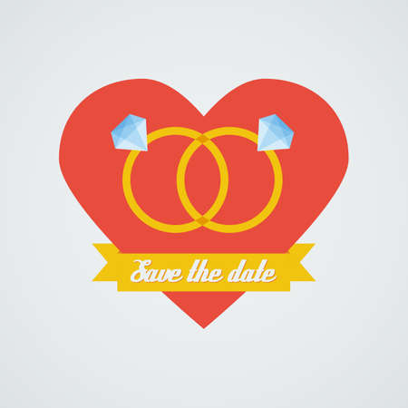 Vector wedding rings icon. Flat design templateのイラスト素材