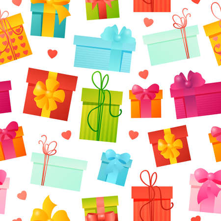 seamless pattern gift holydays background templateのイラスト素材