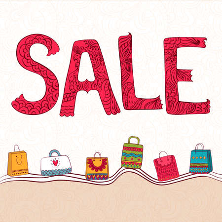 Sale design template vector. Hand drawn templateのイラスト素材