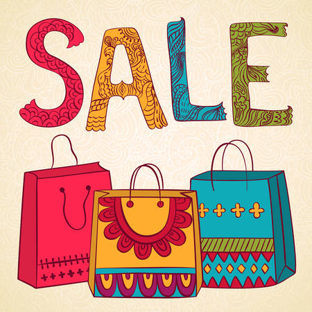 Sale design template. Hand drawn templateのイラスト素材