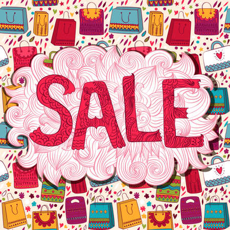 Sale design template. Hand drawn templateのイラスト素材