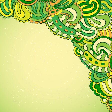 Ornamental frame in eastern style. Paisley frame templateのイラスト素材