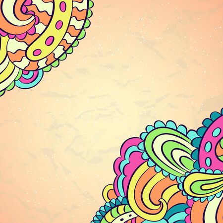 Ornamental frame in eastern style. Paisley frame templateのイラスト素材