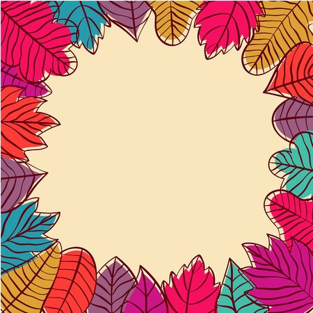 Vector autumn leaf floral frame design templateのイラスト素材