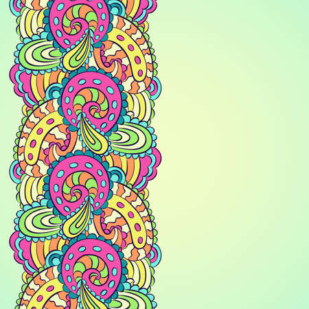 Ornamental frame in eastern style. Paisley frame templateのイラスト素材