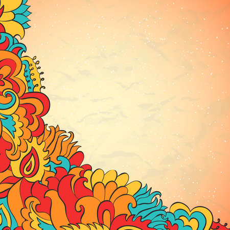 Ornamental frame in eastern style. Paisley frame templateのイラスト素材