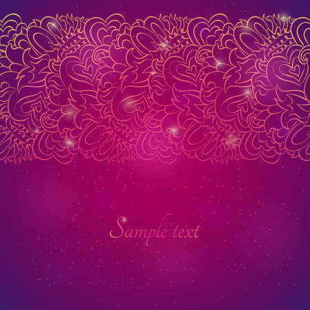 Ornamental frame in eastern style. Paisley frame templateのイラスト素材
