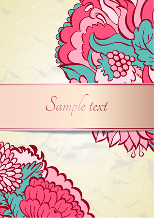 Ornamental frame in eastern style. Paisley frame templateのイラスト素材