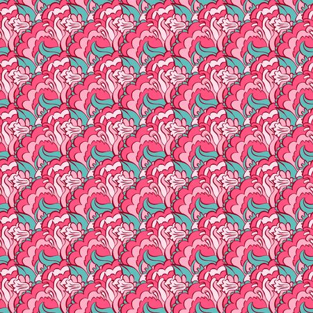 Hand painted watercolor flowerseamless pattern backgroundのイラスト素材
