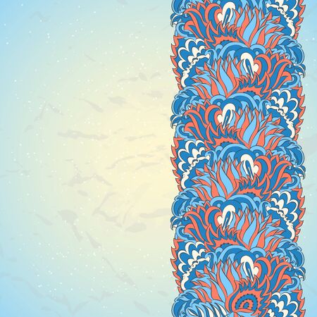 Ornamental frame in eastern style. Paisley frame templateのイラスト素材