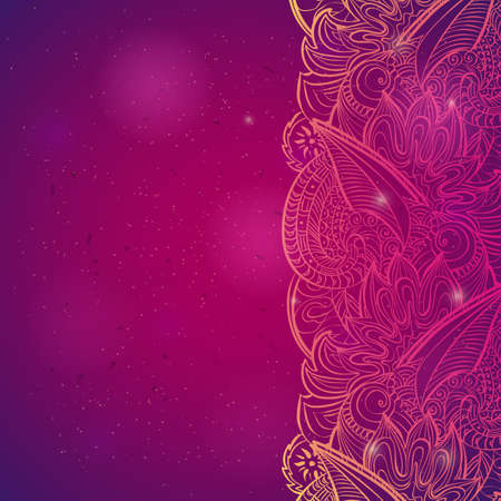 Flower ornamental frame in eastern style.のイラスト素材