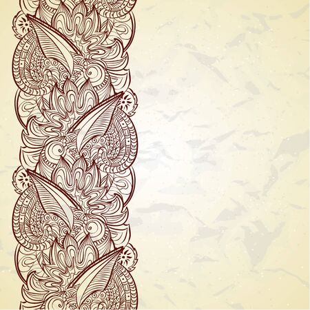Flower ornamental frame in eastern style.のイラスト素材