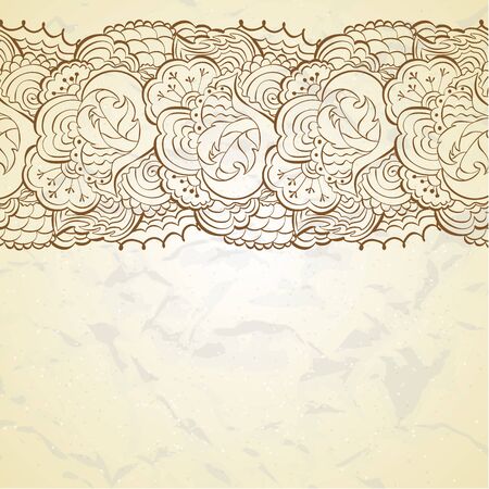 Flower ornamental frame in eastern style.のイラスト素材