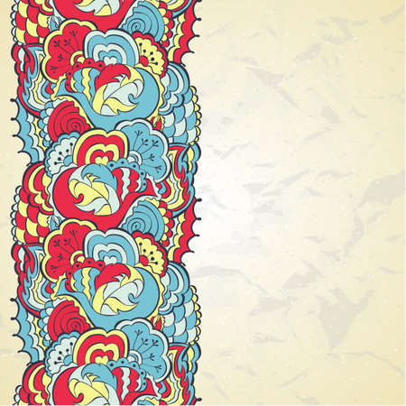 Flower ornamental frame in eastern style.のイラスト素材