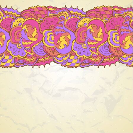 Flower ornamental frame in eastern style.のイラスト素材