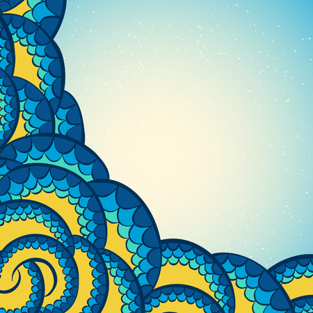 Ornamental frame in eastern style. Paisley frame templateのイラスト素材
