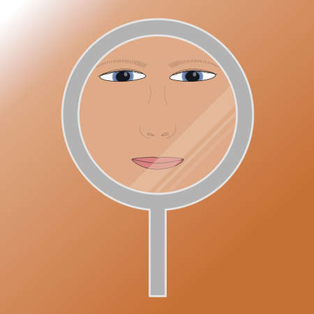 The face in the mirrorのイラスト素材