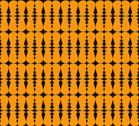 Two orange heads in opposite as abstract, on the black backgroundのイラスト素材