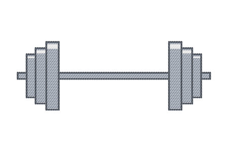The dumbbell made of 3D cubes with a set of three weights for a fitness centerのイラスト素材