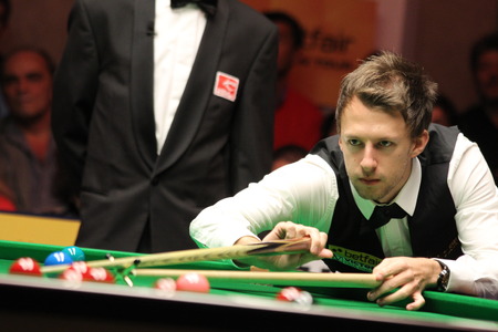 Judd Trump of UK in action during World snooker tournament Victoria Bulgaria open in Sofia, Bulgaria  nov 18, 2012.のeditorial素材