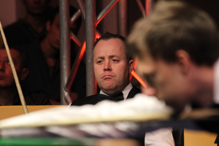 John Higgins is playing snooker during World snooker tournament Victoria Bulgaria open in Sofia, Bulgaria  nov 18, 2012.のeditorial素材